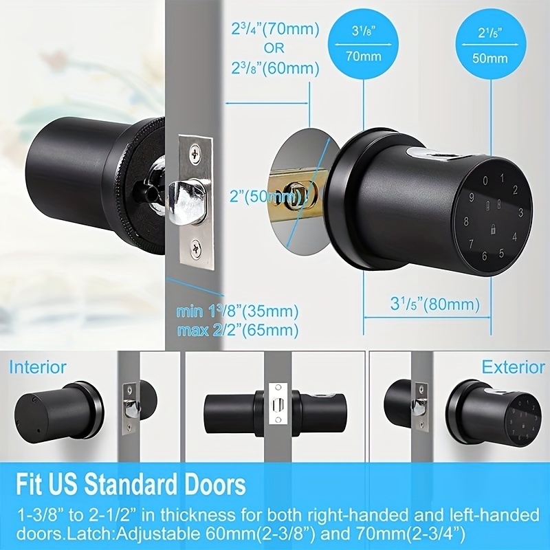 Fingerprint Door Lock Keyless Entry Door Lock Smart Door Knob With Passcode Smart App Fingerprint And Keys