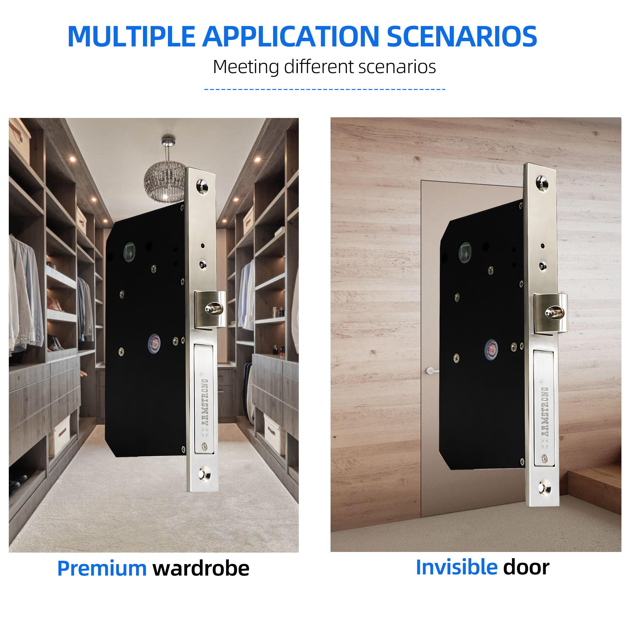 office furniture invisible swipe card wooden door lock RFID  personal passage smart pocket door lock