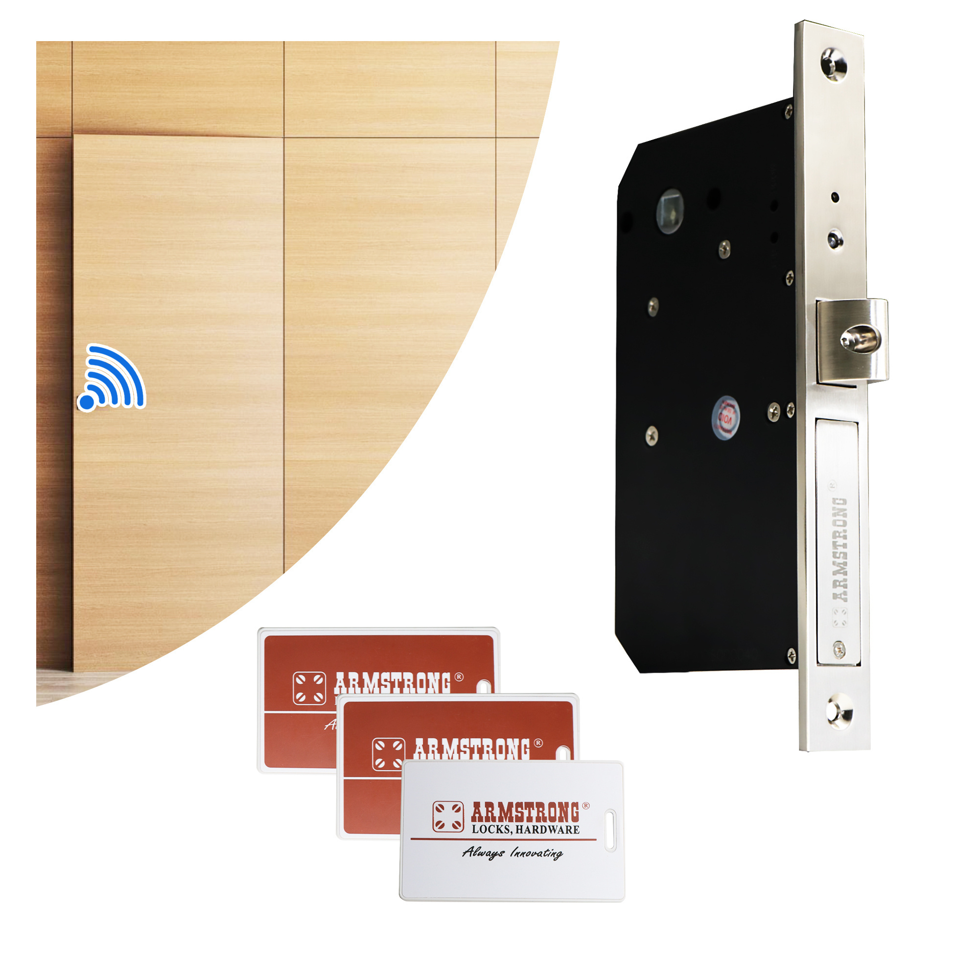 office furniture invisible swipe card wooden door lock RFID  personal passage smart pocket door lock