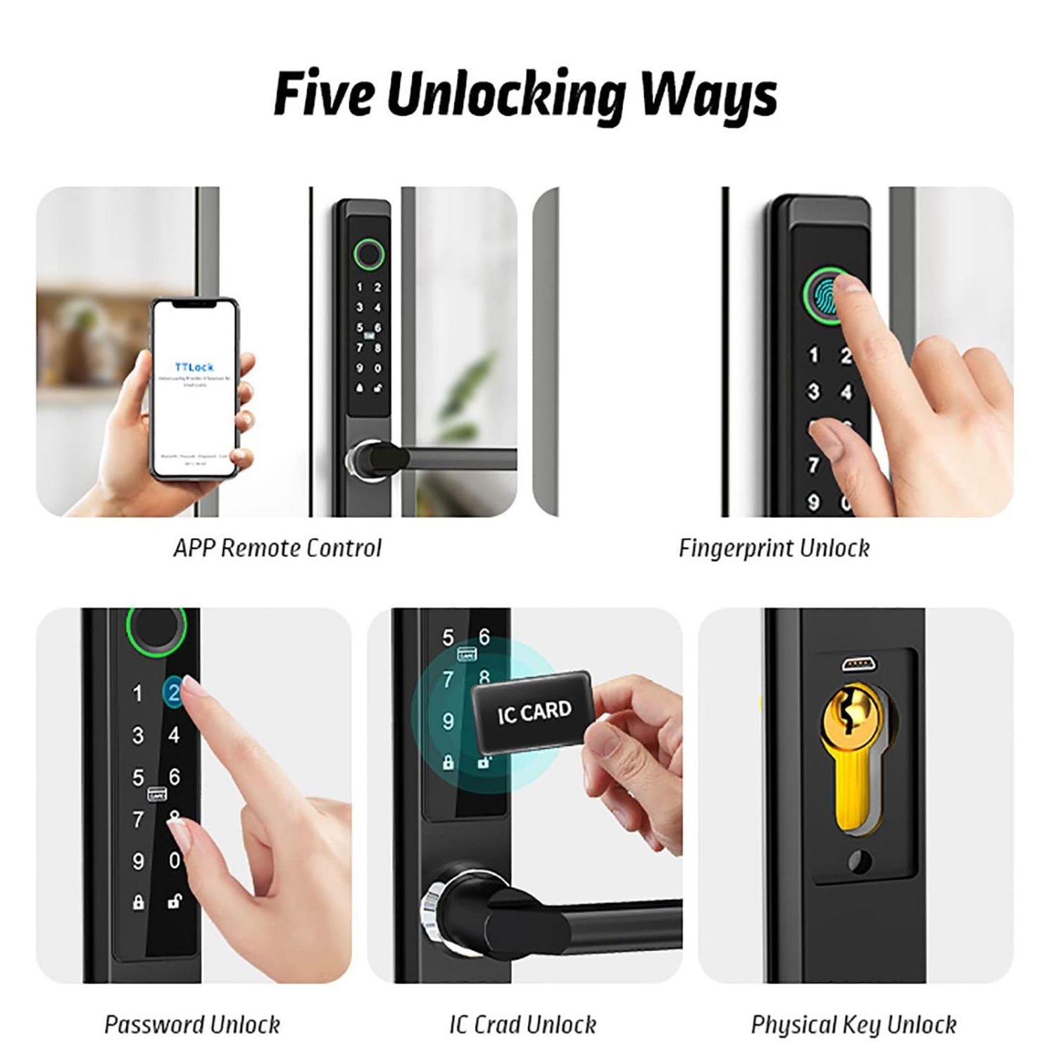 european ttlock app intelligent fingerprint finger print front door electronic slim smart door lock