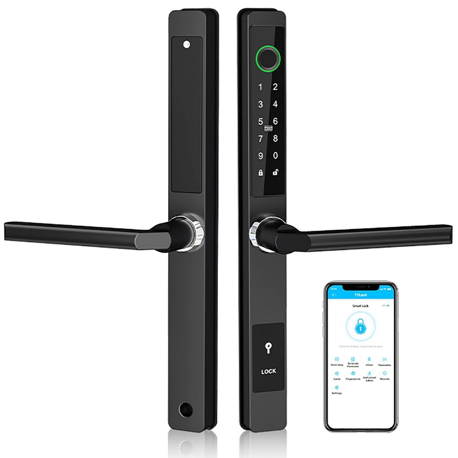 european ttlock app intelligent fingerprint finger print front door electronic slim smart door lock