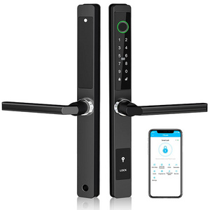 european ttlock app intelligent fingerprint finger print front door electronic slim smart door lock