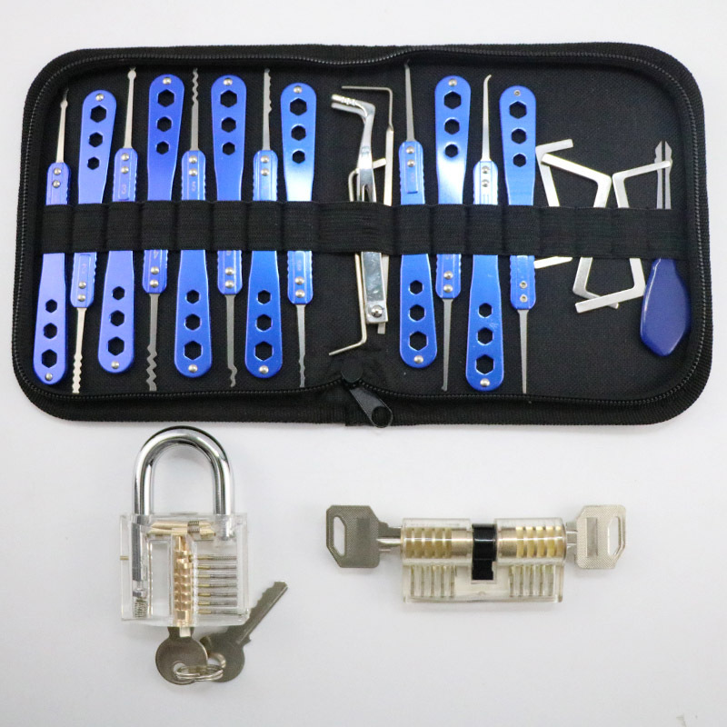 Foldable Door Opener 19 pcs locksmith tool Stainless Steel Multitool knife Lock Repair Sets