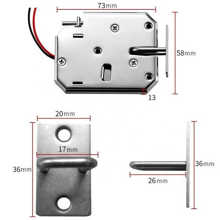 Small Carbon Steel Electric Control Solenoid Bolt Lock Vending Machine Coin Operated Lock