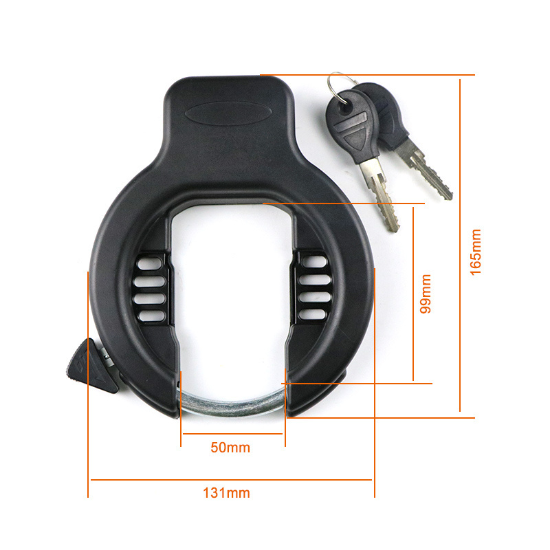 Ring type totally enclosed steel pipe with two keys bike sharing and cycling Ring frame lock