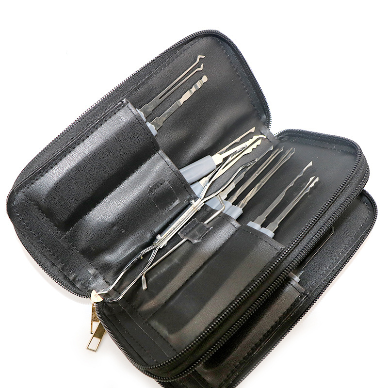 wholesale 24 pcs 301 stainless steel training lock pick set with one practice lock Training Kit