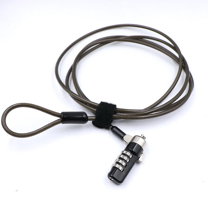 Wholesale Zinc Alloy Anti-Theft Security lock 1.8m computer cable combination 4 Digital Wedge Laptop Lock