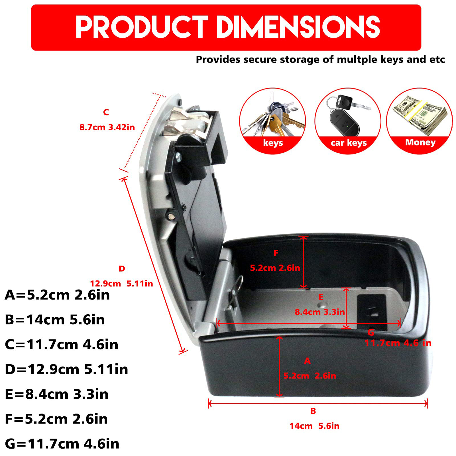 outdoor wall mounted BT electronic combination fingerprint  key storage smart key lock box for real estate