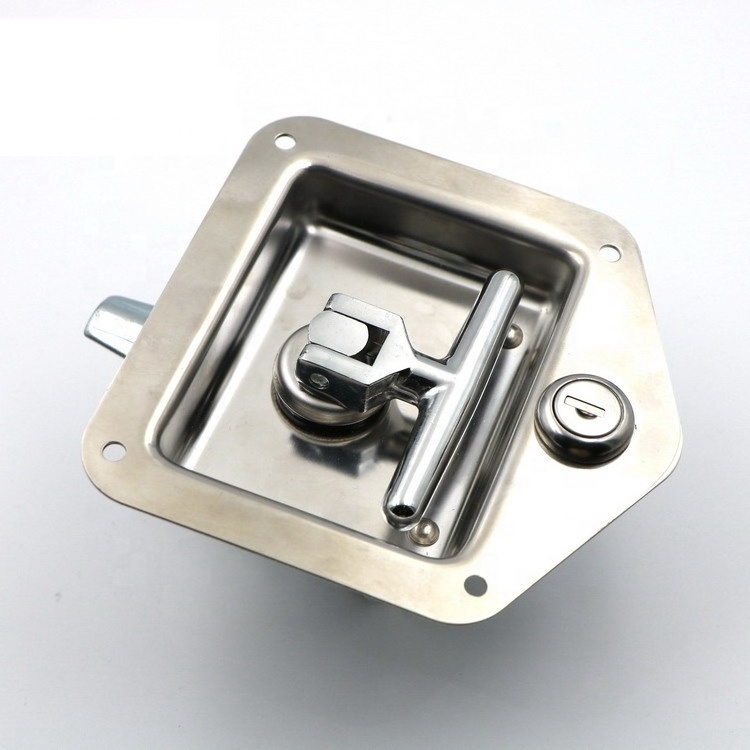 Stainless Steel Panel T handle Canopy Door Paddle Latch Carriage Lock For Truck Tool Box