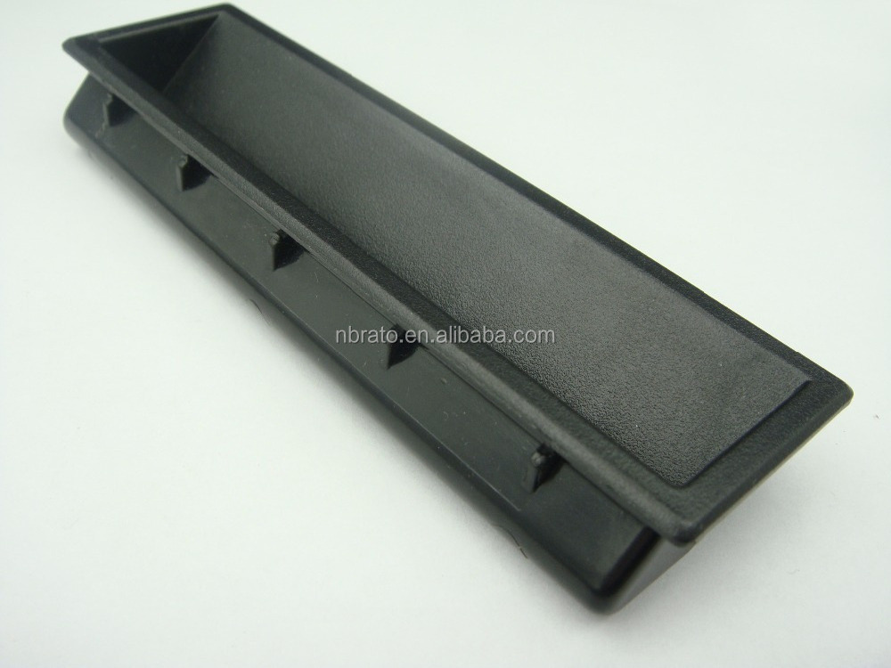 Cabinet Hasp Slide Lock 140 mm Black ABS Plastic Flush Pull Handle