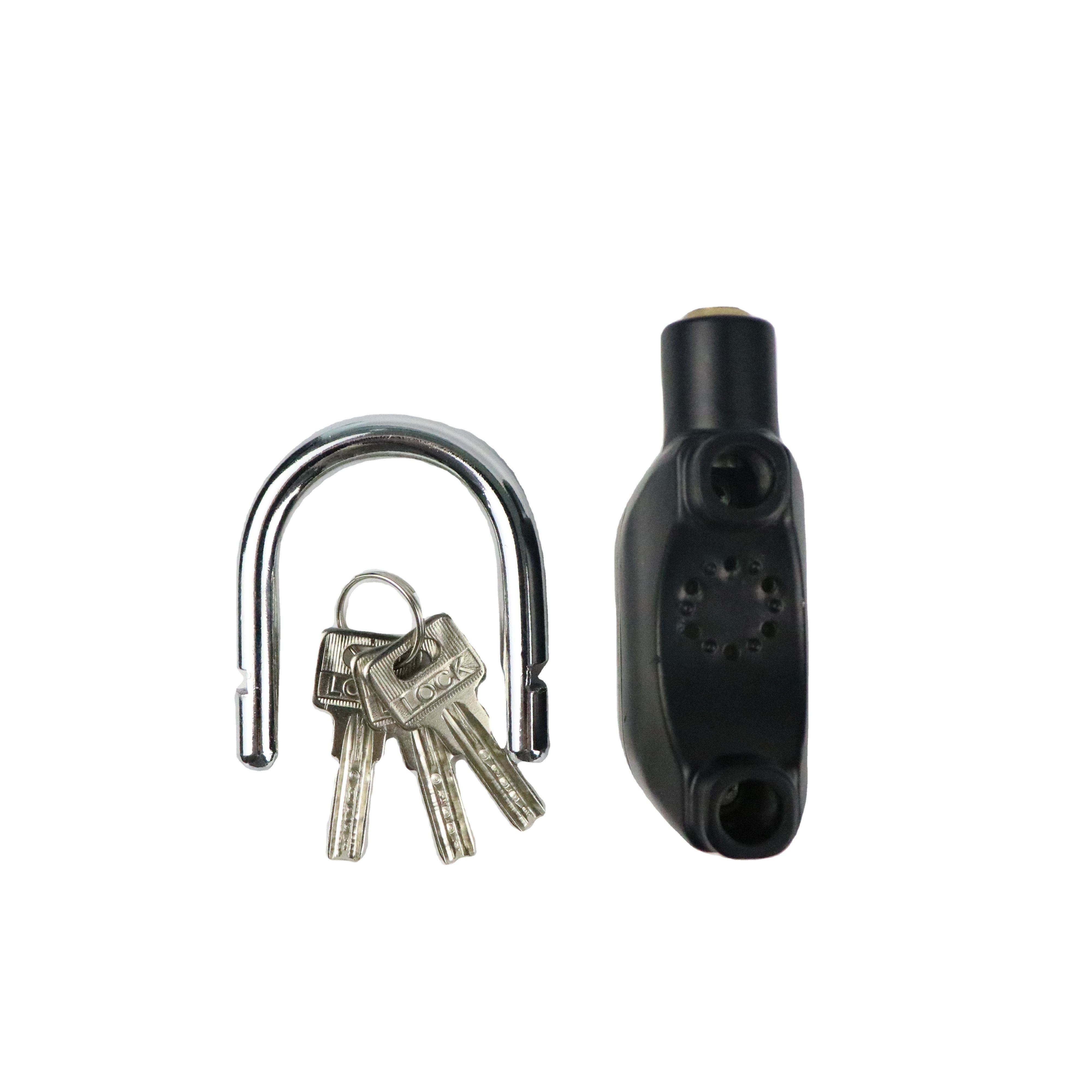 110 dba Black Security Anti Theft Siren Aluminum Alloy Alarm Padlock With 110 DB for Bike Motor Warehouse