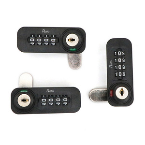 Rotary Black ABS Cam Lock Master Key 4 Digital Combination Cabinet Furniture Door Lock