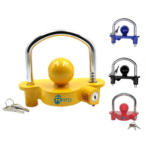 Yellow Cast Alloy Caravan Security Universal Trailer Coupling Tow Ball Hitch Lock