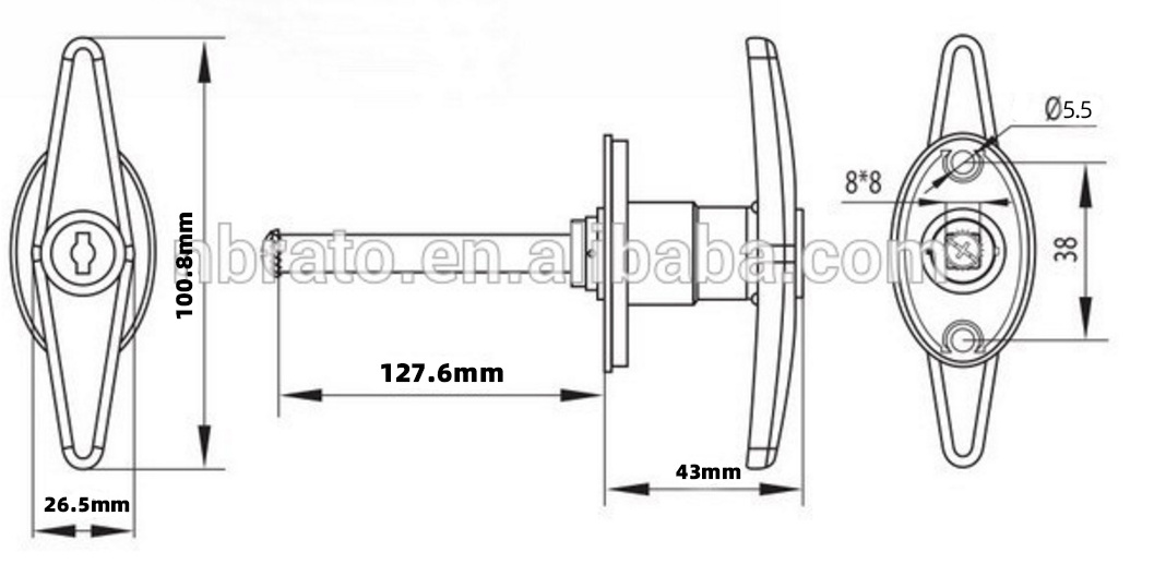 Customize Length Barn Playhouse Garage Door Tilt Shed Door Garage T Handle Lock for Garage Doors