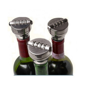 Wholesale Zinc Alloy 4 Digits Wine bottle stopper Liquor Bottle combination lock