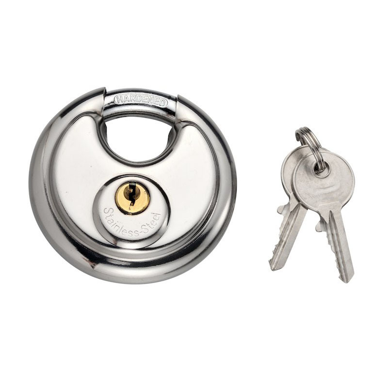 70mm Heavy Duty Keyed Alike Waterproof Security Rim Lock Anti Theft Round key Stainless Steel Disc Padlock