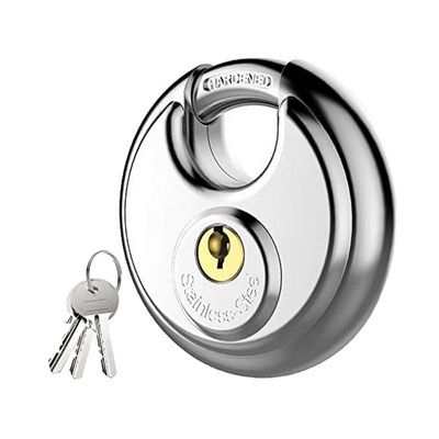 70mm Heavy Duty Keyed Alike Waterproof Security Rim Lock Anti Theft Round key Stainless Steel Disc Padlock