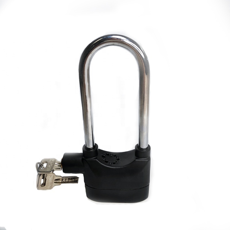 Heavy Duty Anti-theft 110 db Aluminum Alloy keyed alike Long Shackle Alarm Padlock