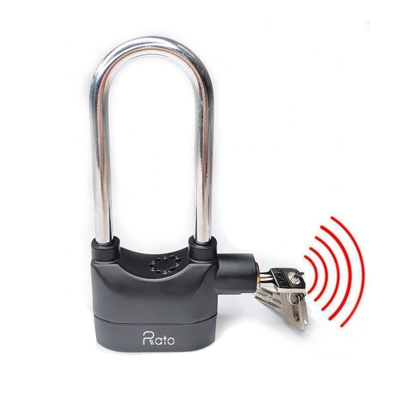 Heavy Duty Anti-theft 110 db Aluminum Alloy keyed alike Long Shackle Alarm Padlock