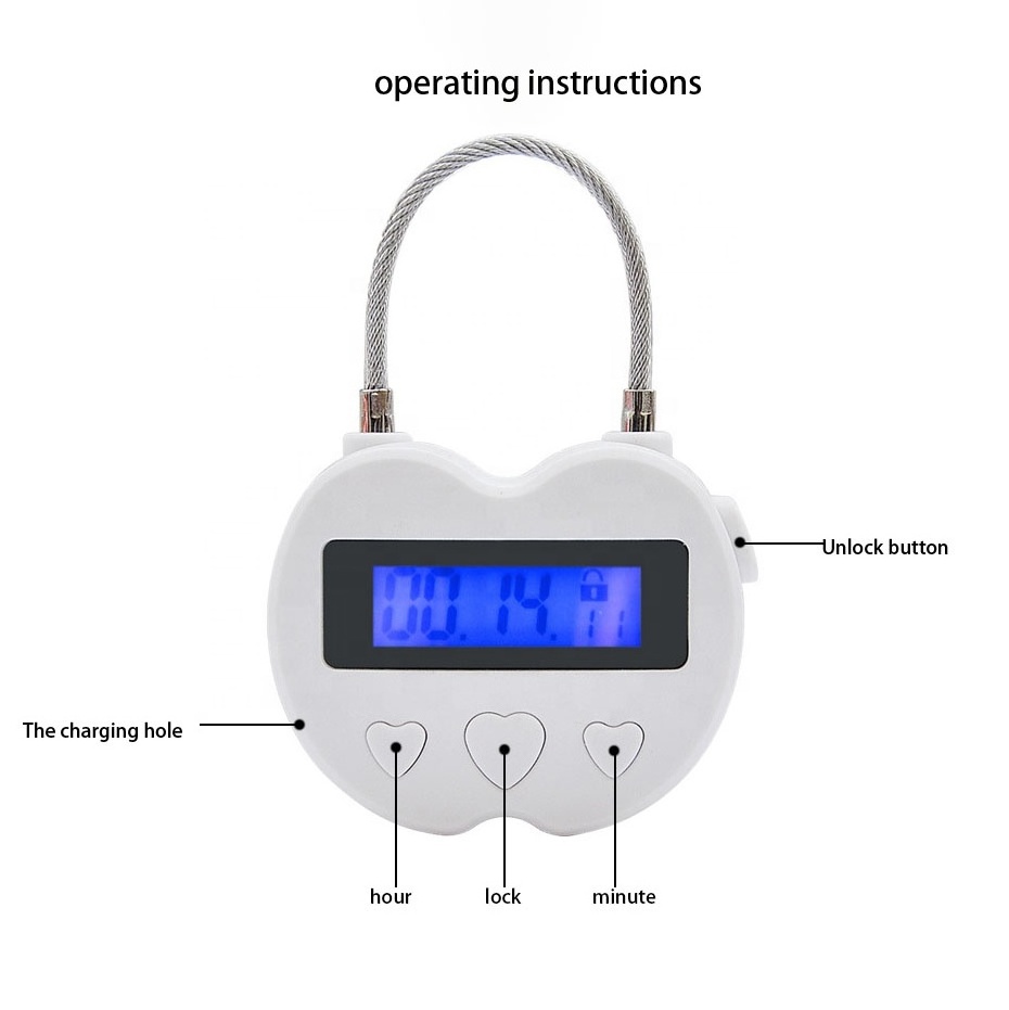 USB Rechargeable Time Timer Alarming Padlock 99 hours max multifunctional timing paflock