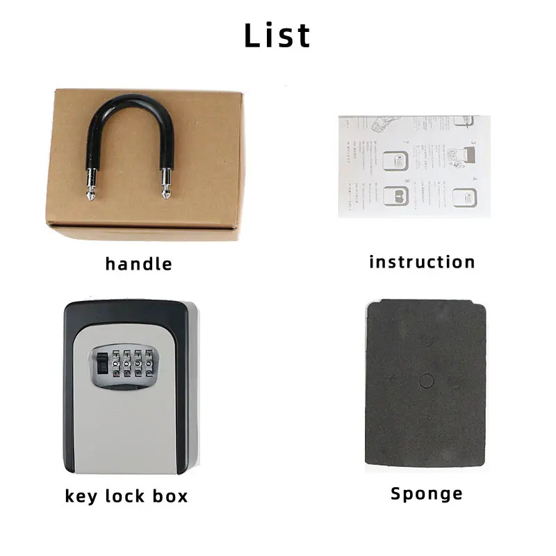 Custom extra large wall mount metal lockbox code combination safe key storage lock box for keys outdoor