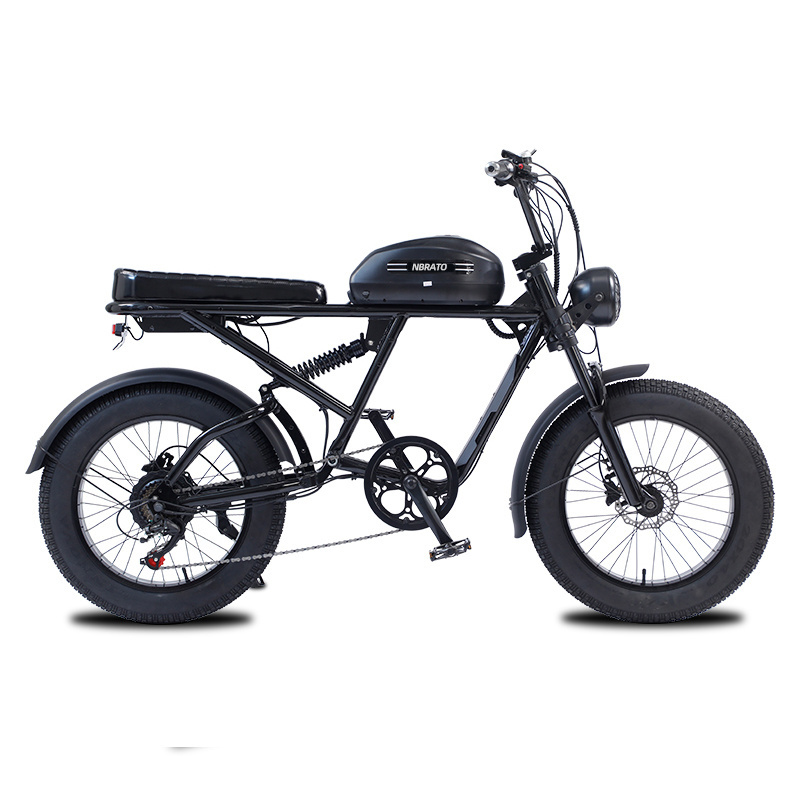 2023 vintage super Electric Hybrid Bike Aluminum Alloy frame 73 fat tire 20 inch 1500W 23 AH long range e bike