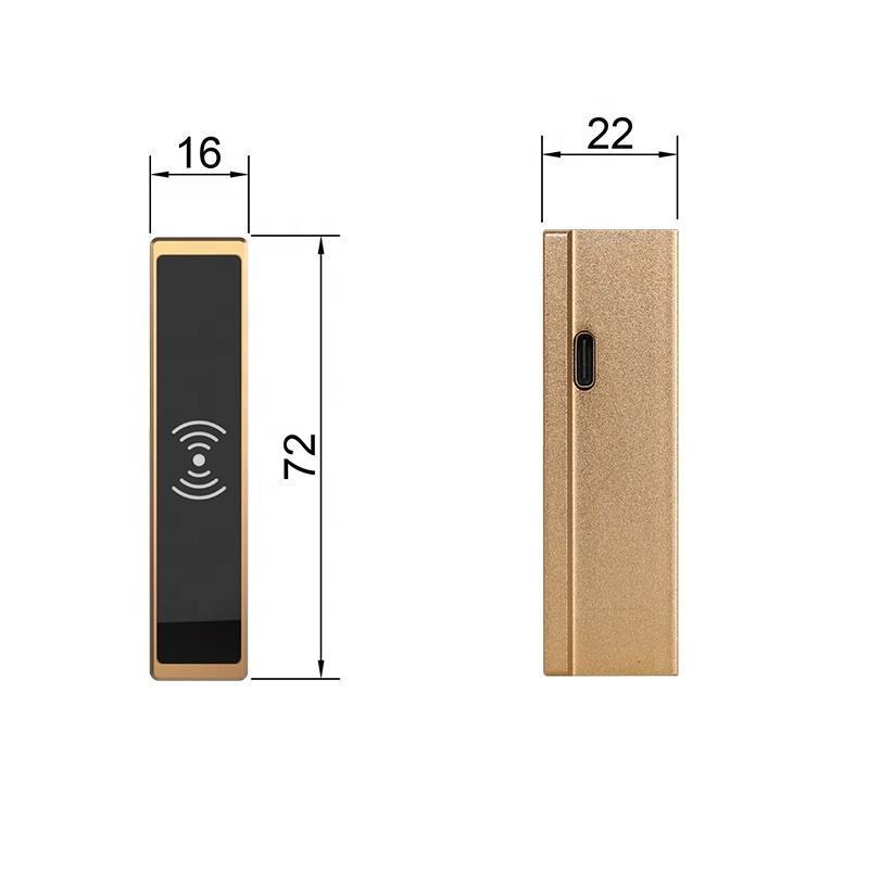 Square high security keyless Low Power Aluminium cabinet swipe lock fast unlock smart mini electronic locker lock