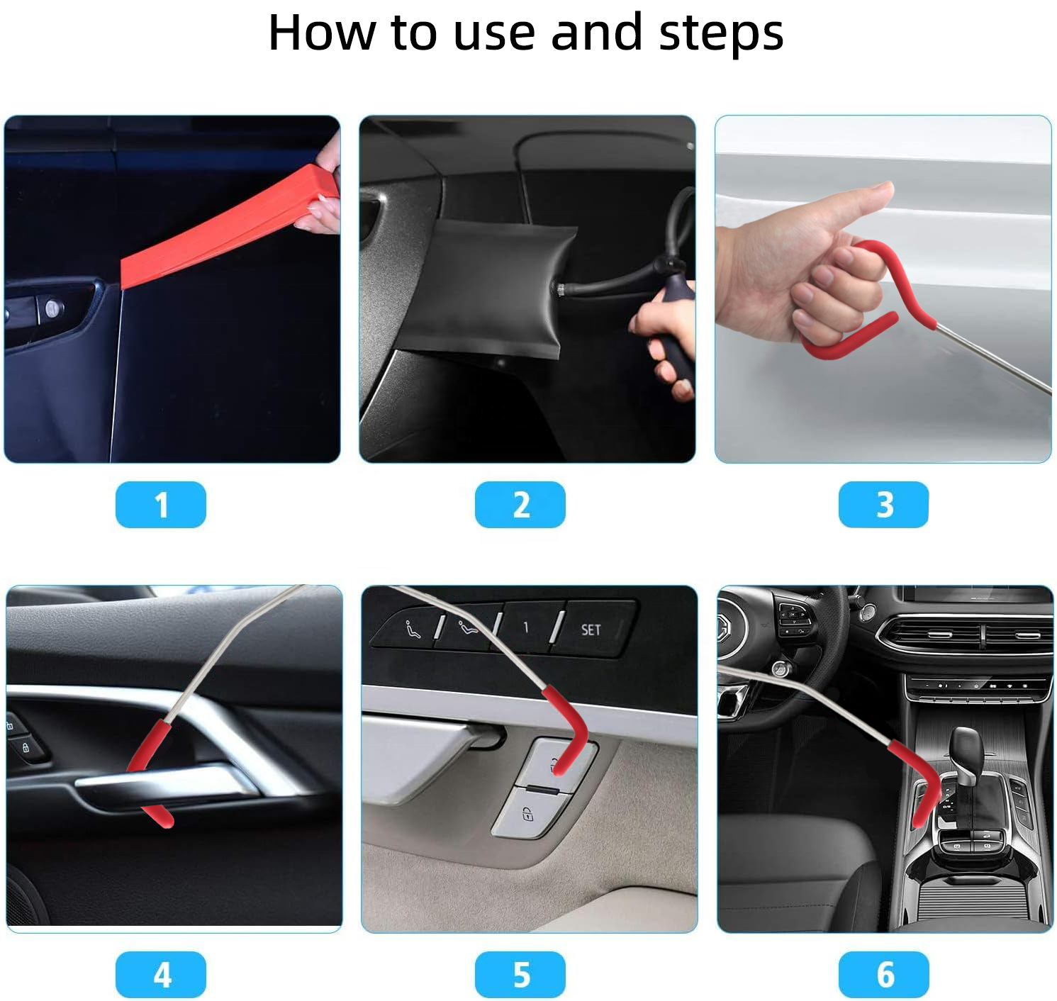 long reach grabber car locksmith opener car lockout kit professional with air wedge pump