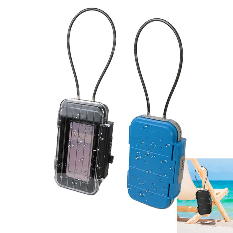 outdoor travel waterproof digital  transparent combination portable safe beach travel safe lock box