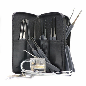 wholesale 24 pcs 301 stainless steel training lock pick set with one practice lock Training Kit