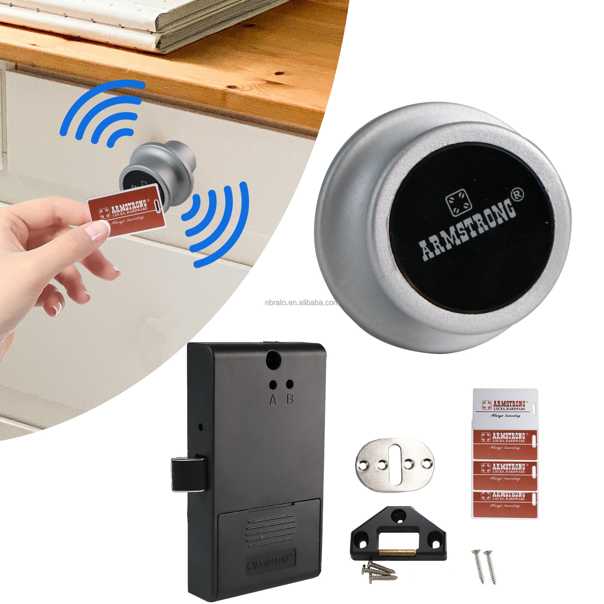 armstrong swimming Furniture gym drawer cabinet electronic mini round card rfid smart locker lock