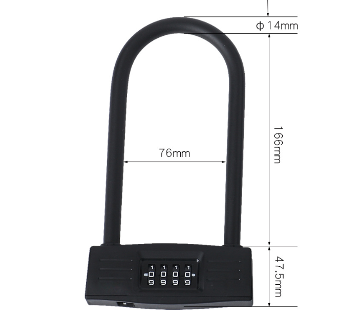 Anti-theft key safe Waterproof U Shaped secure password Bike Lock OEM Combination Bicycle Lock u lock for cycle