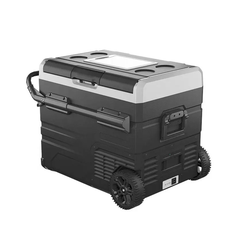 Rechargeable Fridges Wheels Handle Cool Box With Removable Battery & Solar Power DC 12/24V 240V