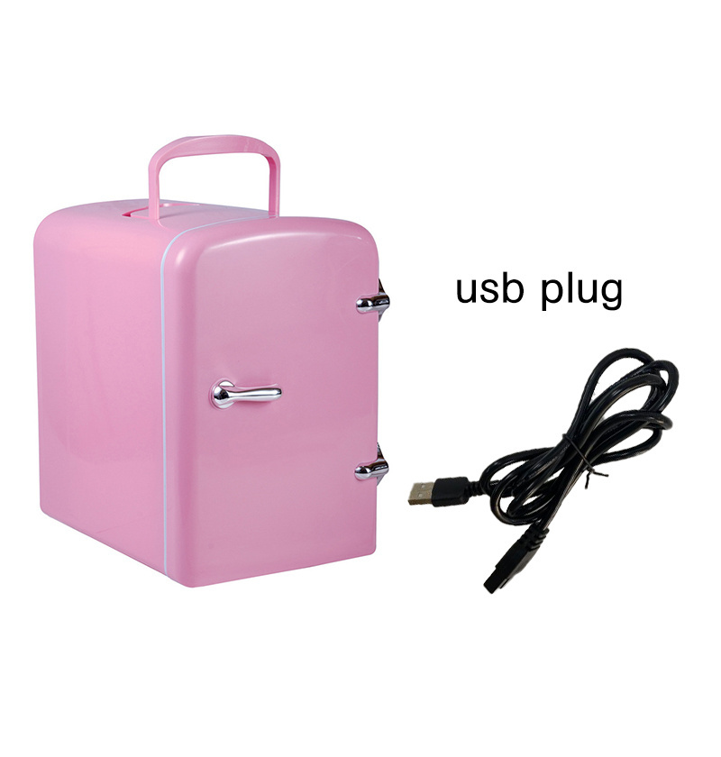 4l Small Cooler Warmer Cosmetic 12volt Car Usb Beauty Fridge Pink Portable Mini Compact Refrigerator With Handle Camping