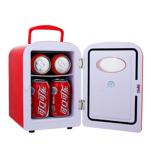 Custom Classic Retro Portable Handle 4L Beauty  Mini Fridge Cosmetics Skincare Cooler Box With Usb Plug