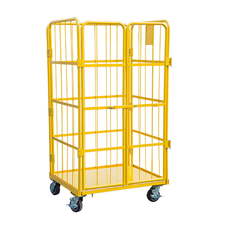 Workshop folding OEM logistic warehouse laundry picking roll cage cart trolley