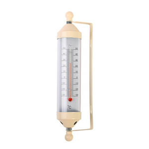 10" Decorative Vintage Red Liquid Filled Glass Tube Thermometer