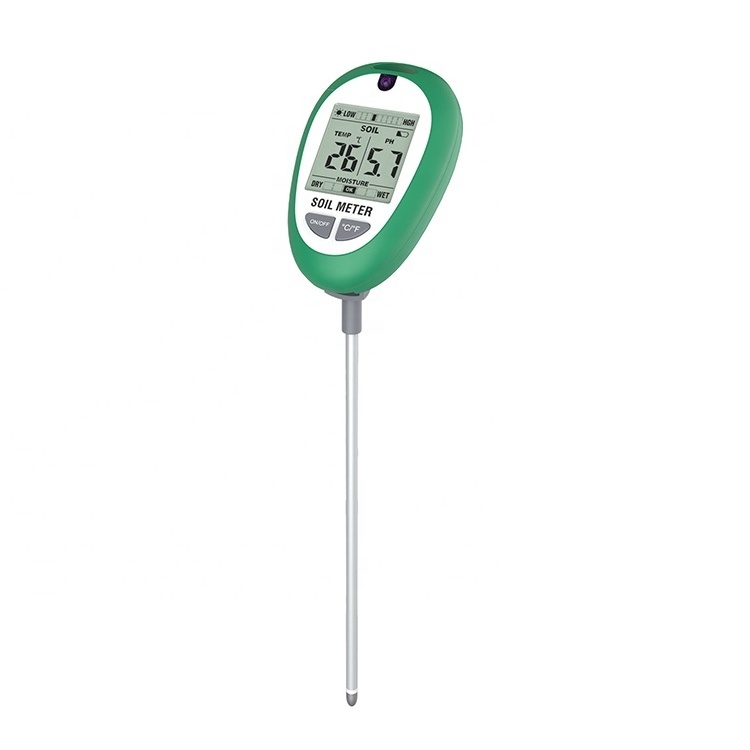 OEM 4 In 1 Digital Compost Thermometer Temperature Illuminance Light Tester Soil Test PH Moisture Meter For Gardeners