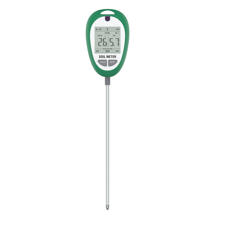 OEM 4 In 1 Digital Compost Thermometer Temperature Illuminance Light Tester Soil Test PH Moisture Meter For Gardeners