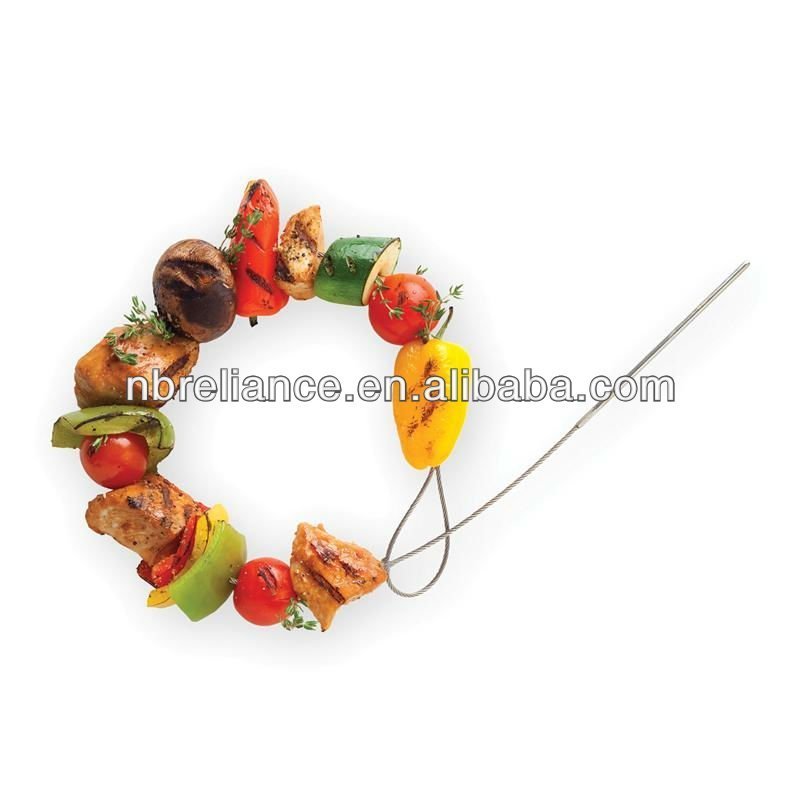 Stainless steel BBQ skewer