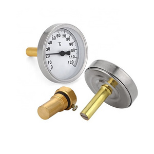 Stainless Steel Case Industrial Hot Water Boiler Heater Pipe Temperature Gauge Mechanical Bimetal Analog Thermometer for HVAC