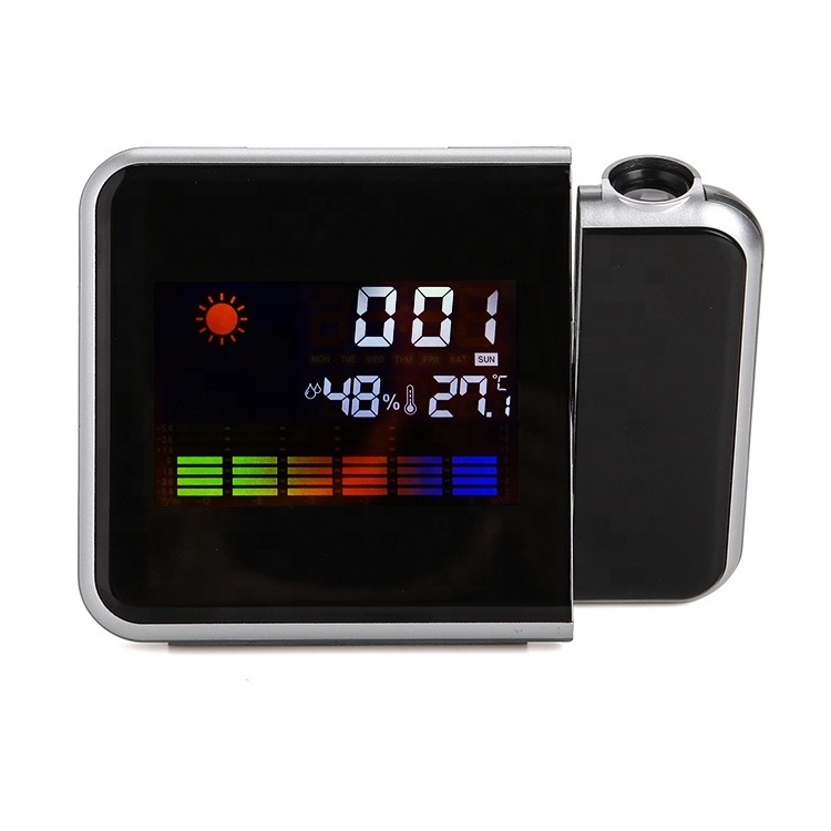 Promotional Fashion Gift LED Thermo Tech Digital Room Thermometer Manual Fine Offset Weather Station Projection Clock