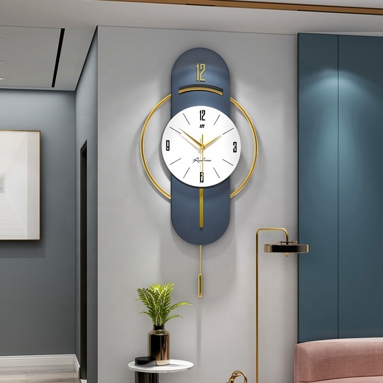 Living Room Contemporary Modern Decorative Metal Vertical Large Big Size 3D Luxury Wall Clocks For Home Decoration