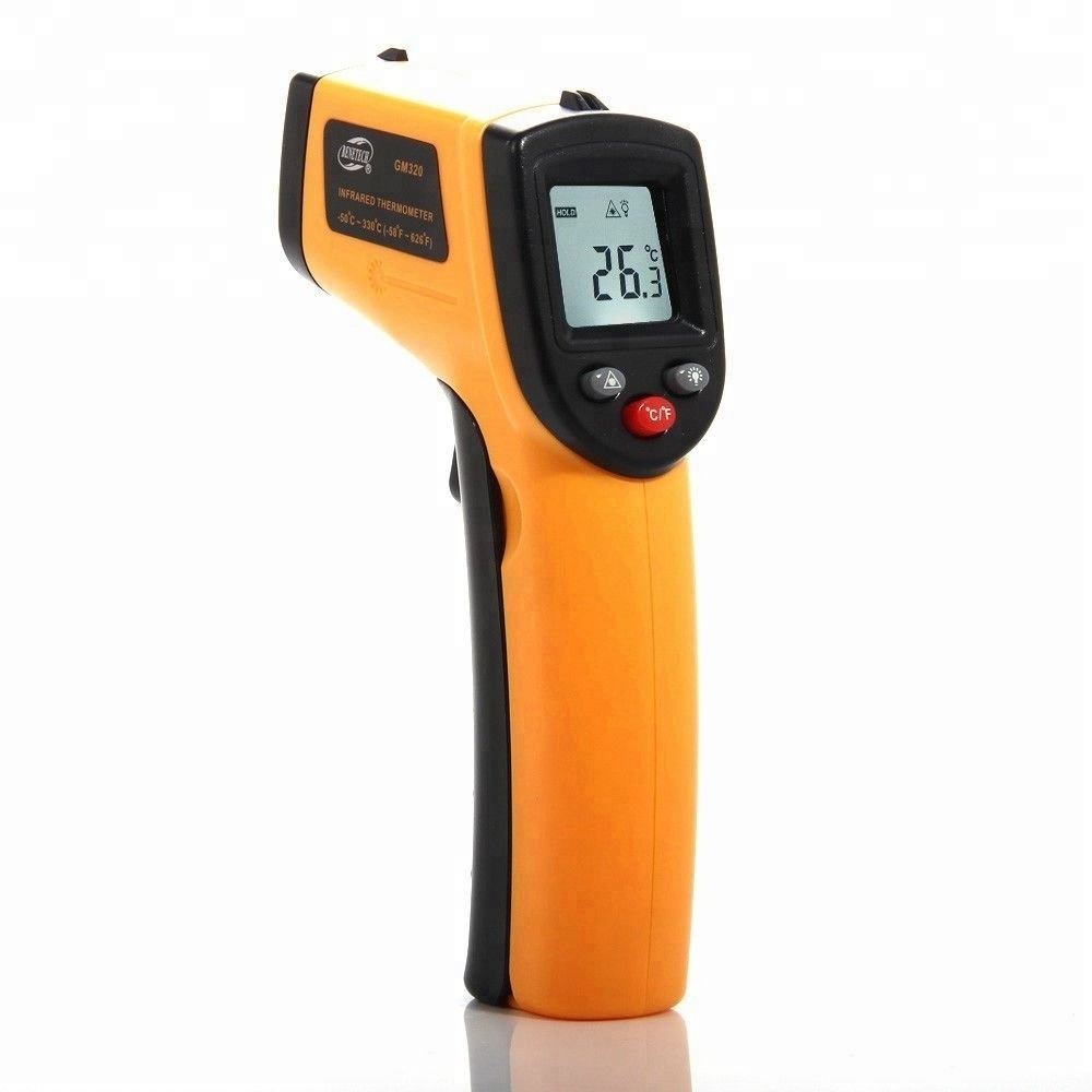 Benetech gm 320 yellow temperature thermometers gun with laser sight digital infrared multi usage thermometer for industry