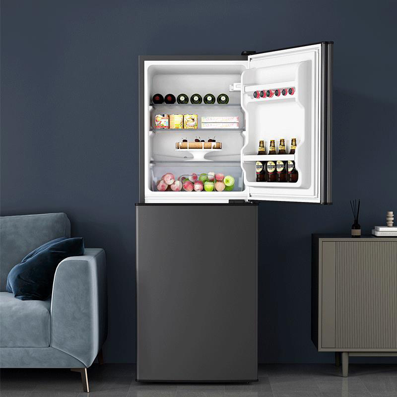 110l Two Door Electric Upright Upper Freezer And Bottom Fridge Retro Fridge With Handle