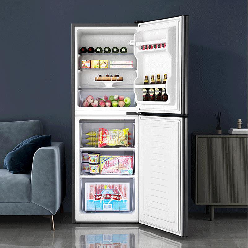 110l Two Door Electric Upright Upper Freezer And Bottom Fridge Retro Fridge With Handle