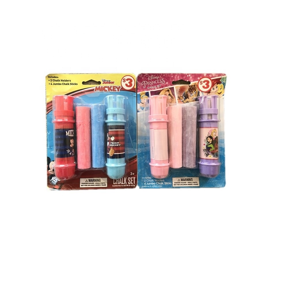 kids outdoor fun dust free dustless washable big sidewalk chalk  sticks with 2 chalk holders