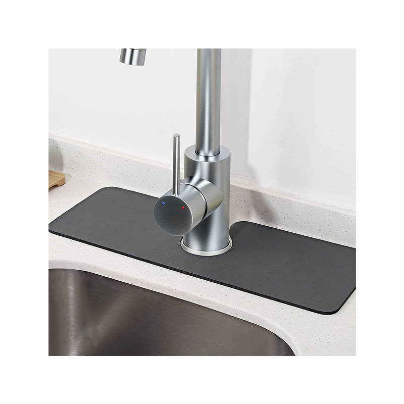 Sink Faucet Splash Guard, Kitchen Countertop Drying Pad, Diatom Mud & Rubber Composite Absorbent Pad