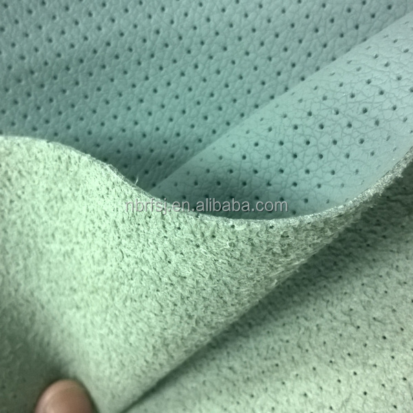 Perforated Micro Fiber PU Faux Leather Fabric for Car Seat Upholstery