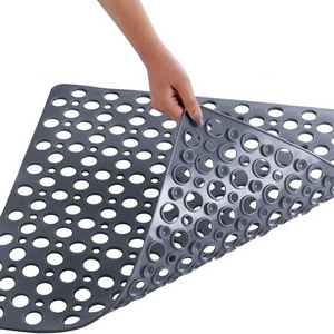 21x21 inches Square Anti Slip Rubber Shower Mat with Suction Cups Bath tub Mat